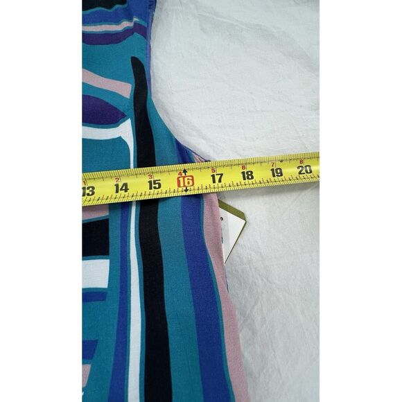 P Nicole Miller Artelier Blue Tribal Geometric Print Mini Sheath Dress Sz Petite - Picture 10 of 16